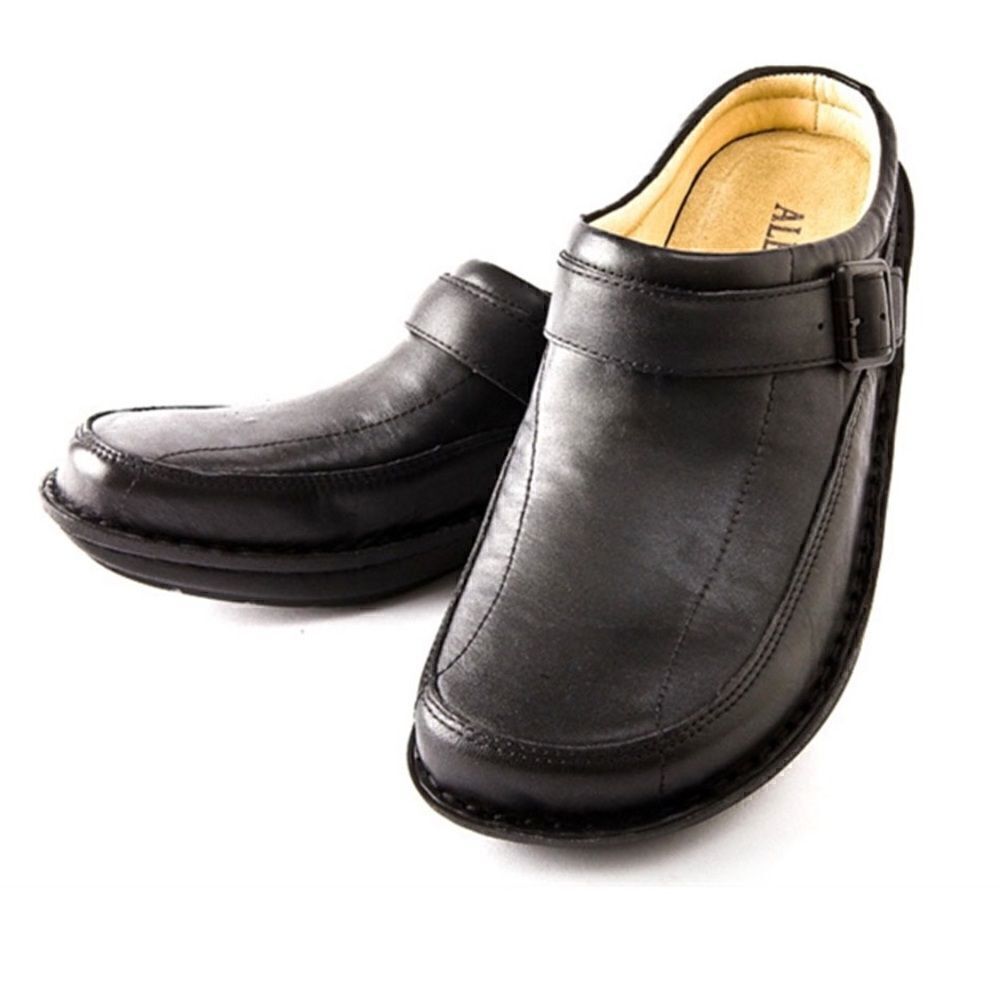 Alegria Chairman Black Nappa Open Back Mule Men’s Shoes
